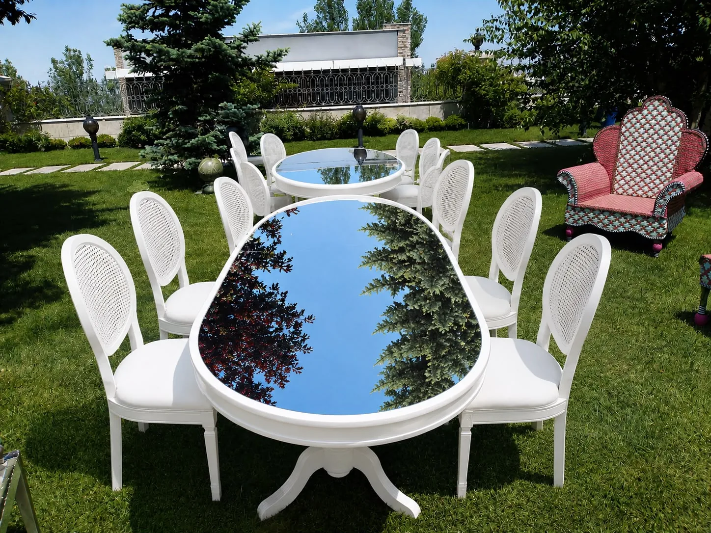 Aynalı Oval Masa gerçek ürün fotoğrafı 1
